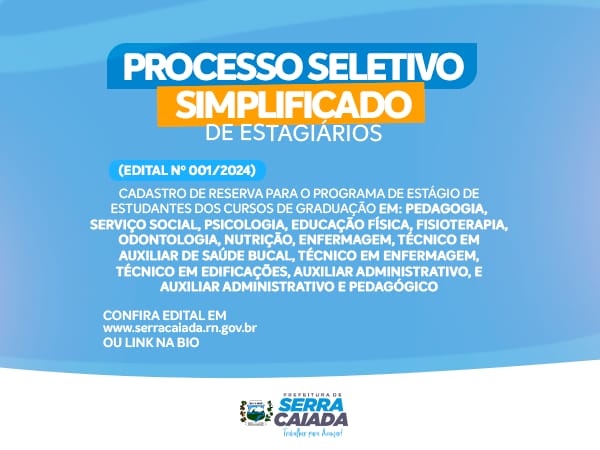 PROCESSO SELETIVO SIMPLIFICADO DE ESTAGIÁRIOS